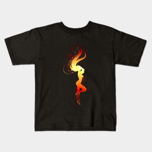 Fiery Girl ( Fire woman ) Kids T-Shirt